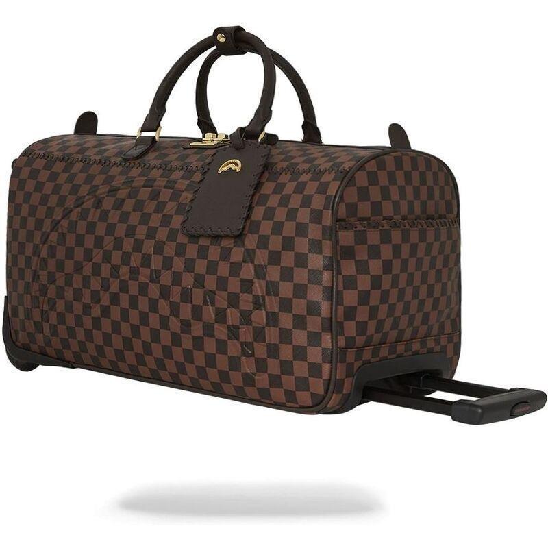 Sprayground Core Embossed Check Wheely Duffle, , large image number 1