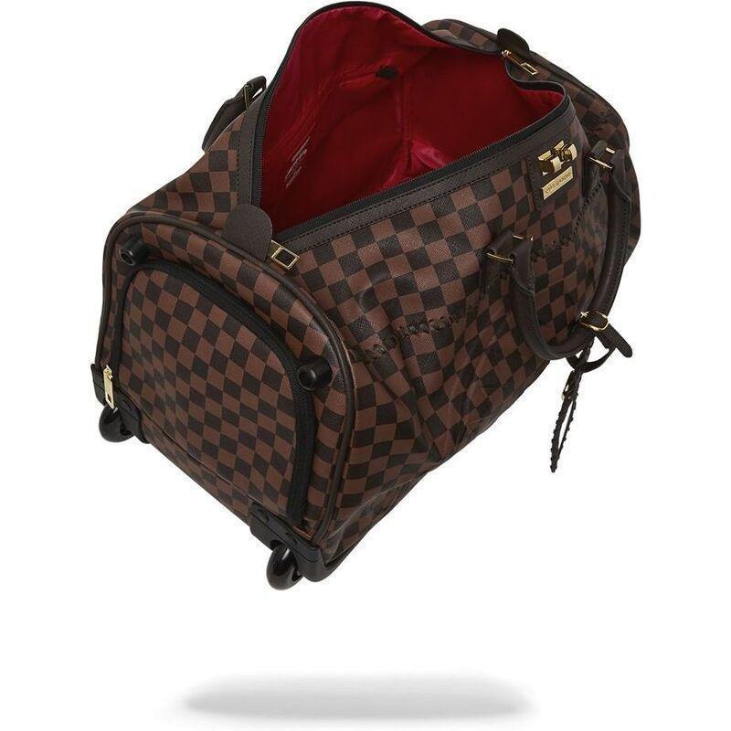 Sprayground Core Embossed Check Wheely Duffle, , large image number 2