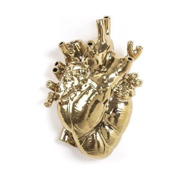 Seletti Love In Bloom - Gold Porcelain Heart, , large image number 1
