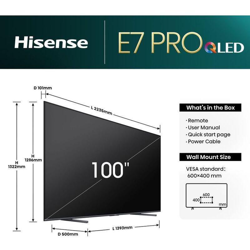 Hisense E7N 100-inch QLED Smart TV, , large image number 1