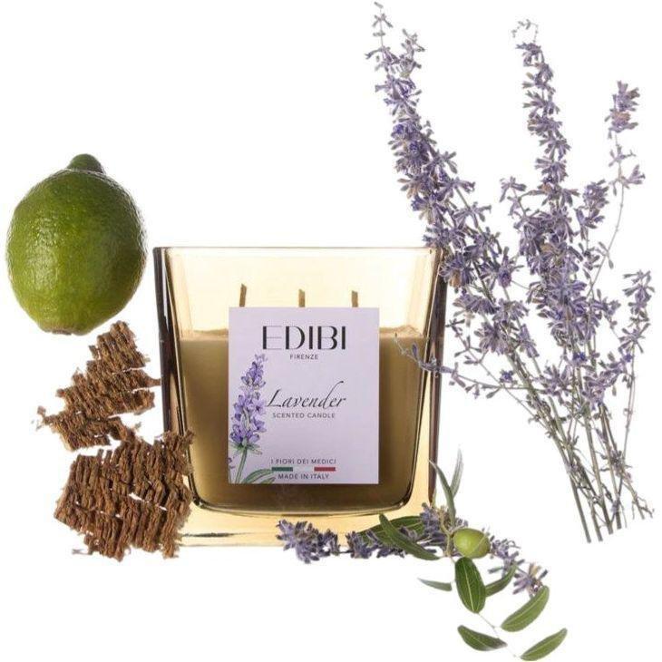 Edibi Firenze Lavender Square Candle 500g, , medium