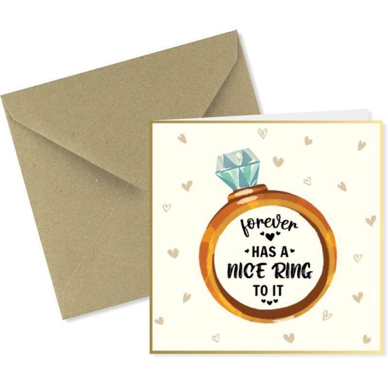 Share The Love Forever Has A Nice Ring To It (15 x 15 cm) - Engagement Greeting Card, , large image number 0