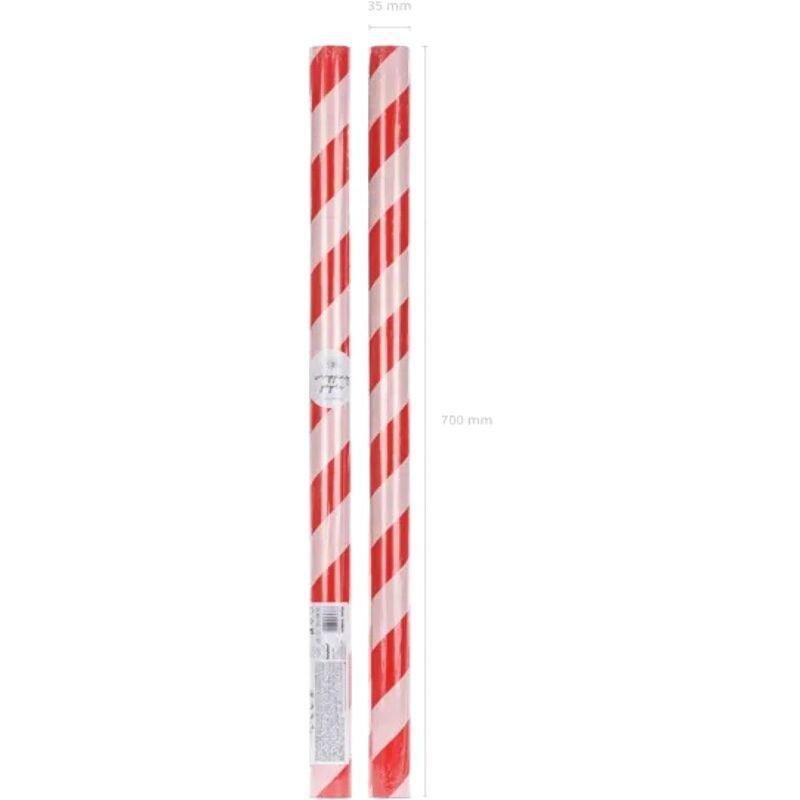 Partydeco Christmas Stripes Wrapping Paper (200 x 70 cm), , medium