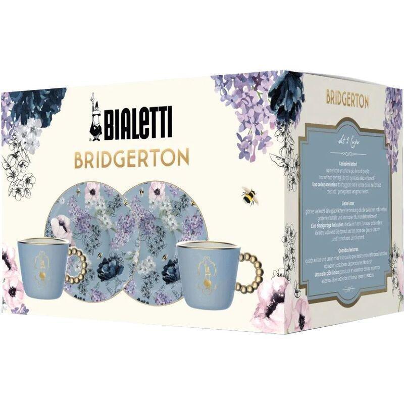 Bialetti Bridgerton Espresso Cups & Saucers Blue 80ml (Set of 2), , large image number 1