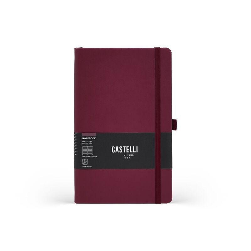 Castelli Notebook Medium Ruled All Colour Burgundy (13 x 21 cm), , large image number 0