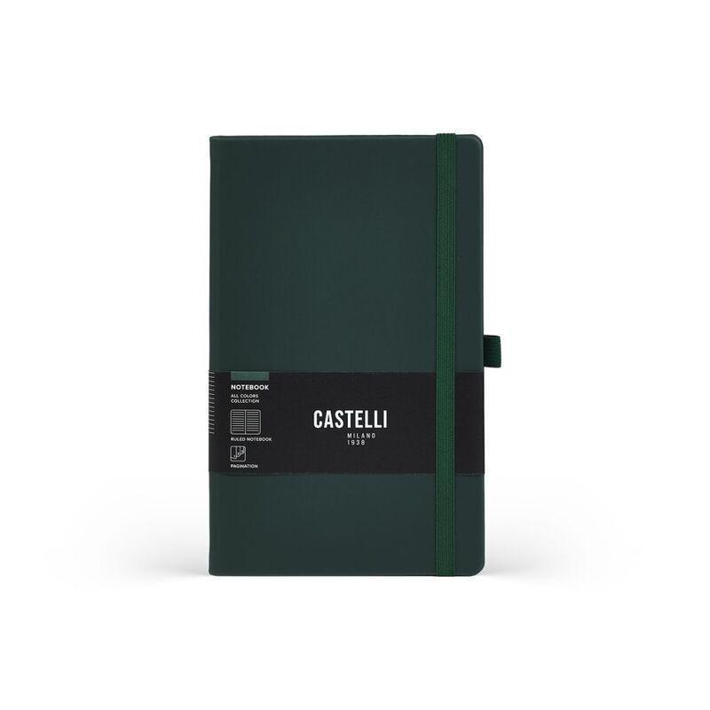 Castelli Notebook Medium Ruled All Colour Green (13 x 21 cm), , medium