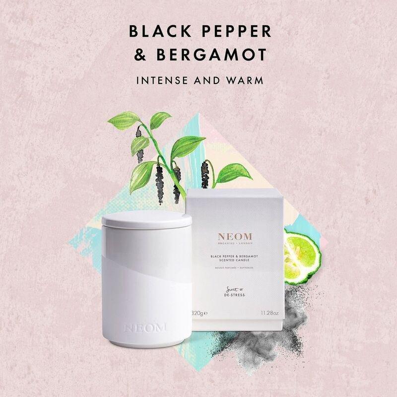 Neom Wellbeing 2 Wick Scented Candle (320g) - Black Pepper / Bergamot, , large image number 2