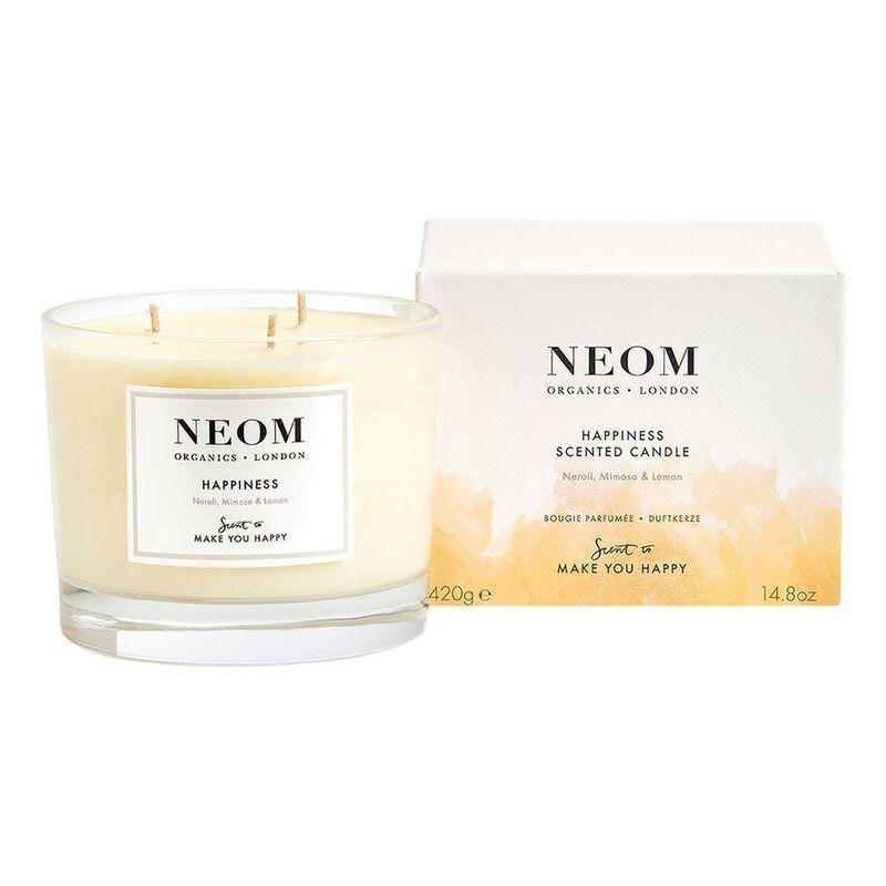 Neom Wellbeing 3 Wick Happiness Scented Candle (420g) - Neroli / Memosa / Lemon, , medium