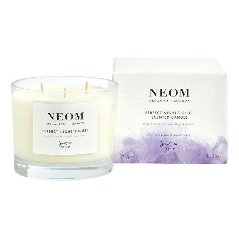Neom Wellbeing 3 Wick Perfect Night's Sleep Scented Candle (420g) - English Lavender / Sweet Basil / Jasmine, , large image number 0