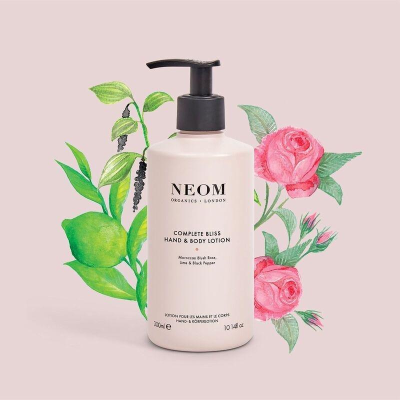 Neom Wellbeing Complete Bliss Hand & Body Lotion (300ml) - Moroccan Blush Rose / Lime / Black Pepper, , large image number 1