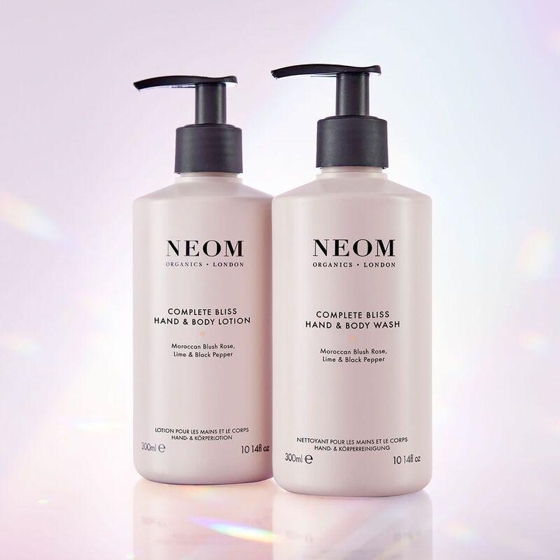 Neom Wellbeing Complete Bliss Hand & Body Lotion (300ml) - Moroccan Blush Rose / Lime / Black Pepper, , large image number 3