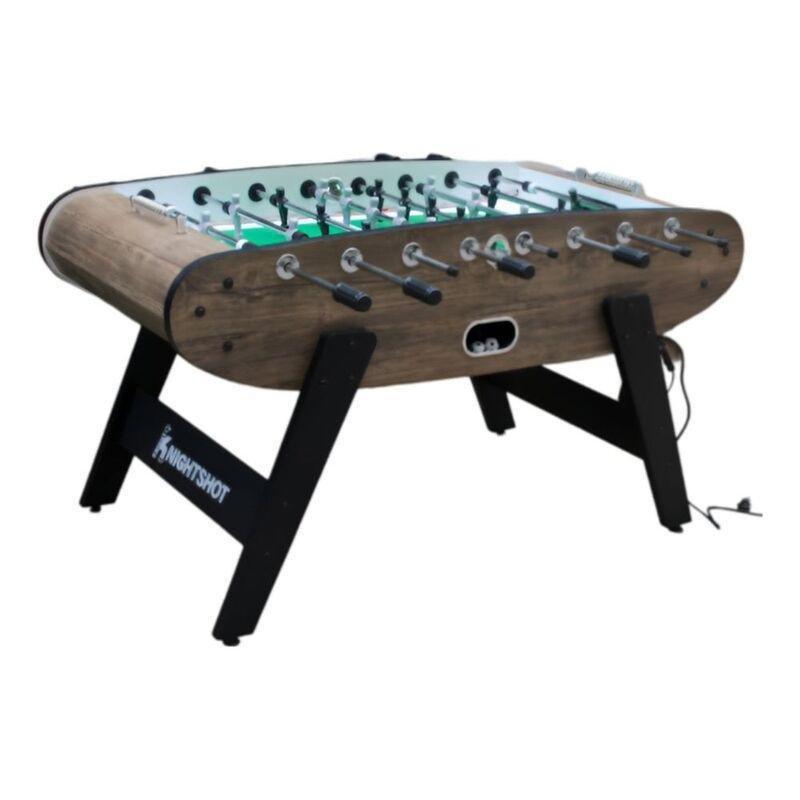 Knight Shot ST132 Home-Use Foosball Table with Blue LED Light - Natural Darkwood, , large image number 0