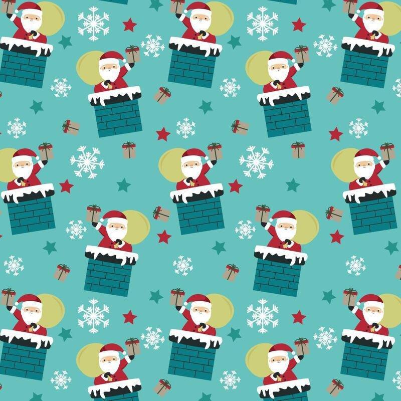 Share The Love Santa In The Chimney Christmas Wrapping Paper (50 X 70 cm) (Roll), , medium