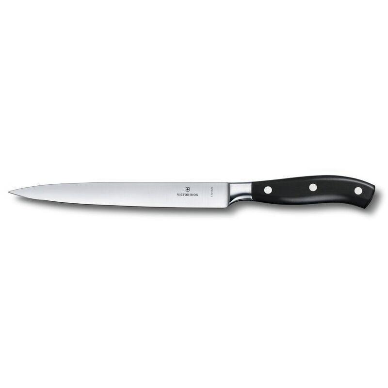 Grand Maitre - 20cm Wood Handle Filleting Knife - Straight Edge Flex Pom Handle, , medium