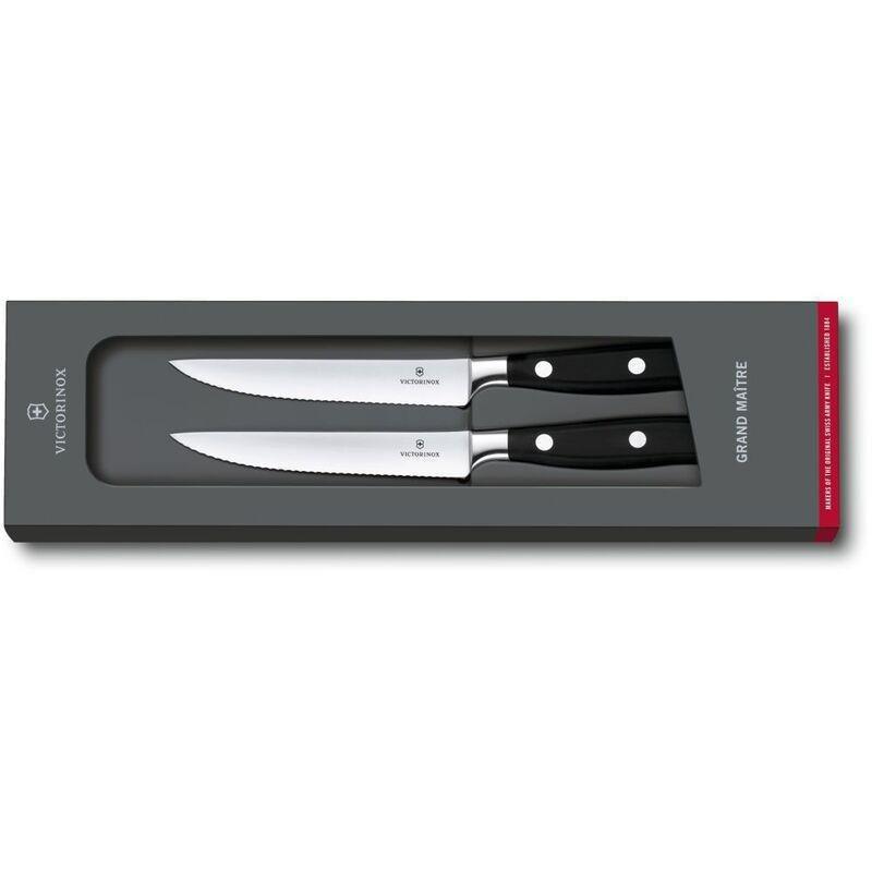 Grand Maitre - 12cm Steak Knife Set (Set of 2) Wavy Pom Handle, , medium