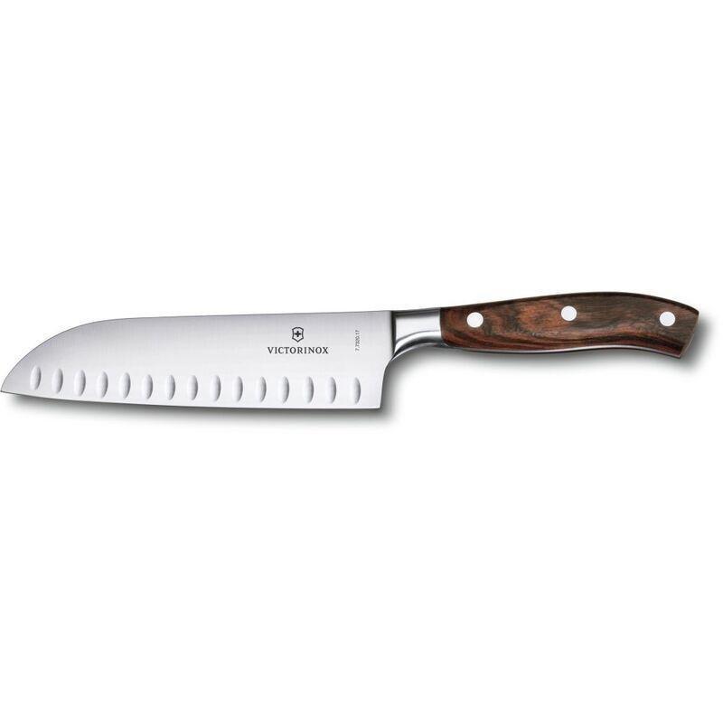 Grand Maitre - 17cm Santoku Knife - Fluted Wood Handle, , medium