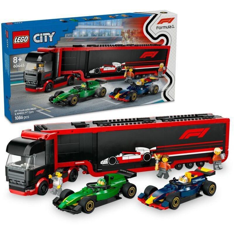 LEGO City F1 Truck With Rb20 And Amr24 F1 Cars 60445 (1086 Pieces), , large image number 0