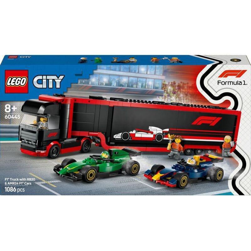 LEGO City F1 Truck With Rb20 And Amr24 F1 Cars 60445 (1086 Pieces), , large image number 1
