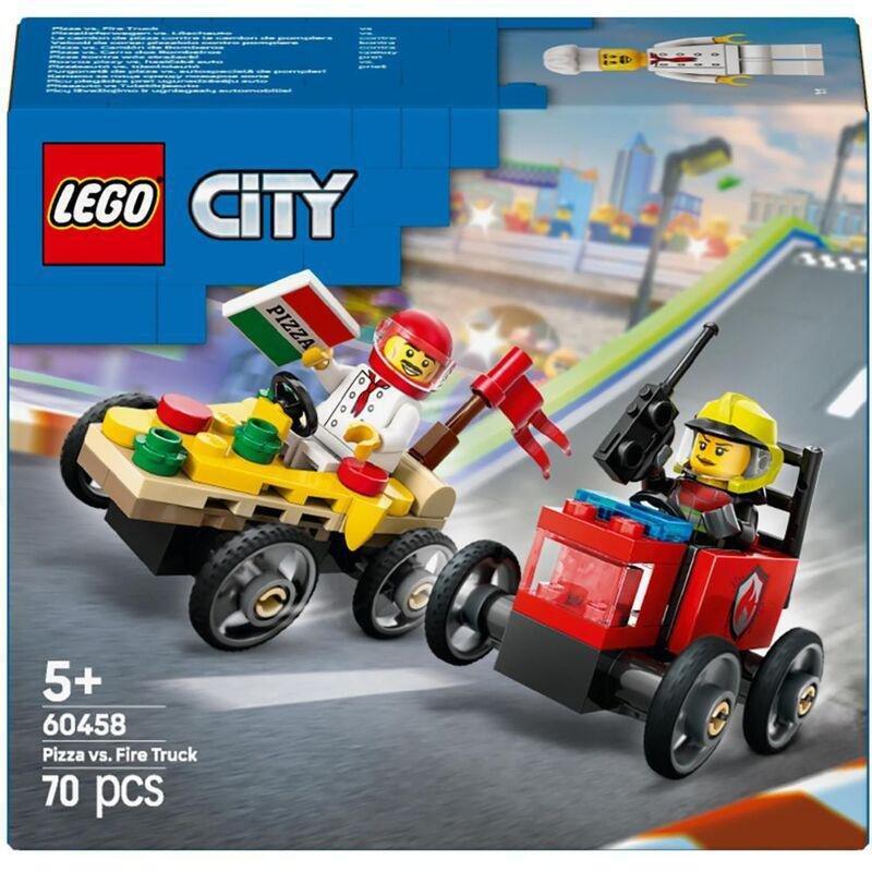 LEGO City Pizza Vs Fire Truck Race Car 60458 (70 Pieces), , large image number 1