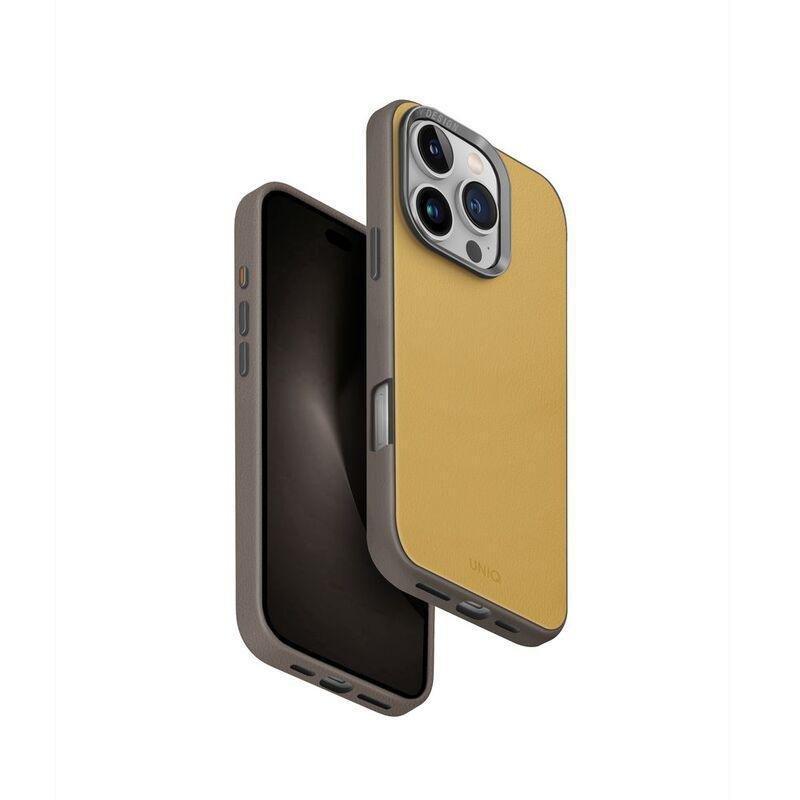 Uniq Hybrid iPhone 16 Pro Max Magclick Charging Lyden Case - Canary Yellow/Flint Grey, , medium