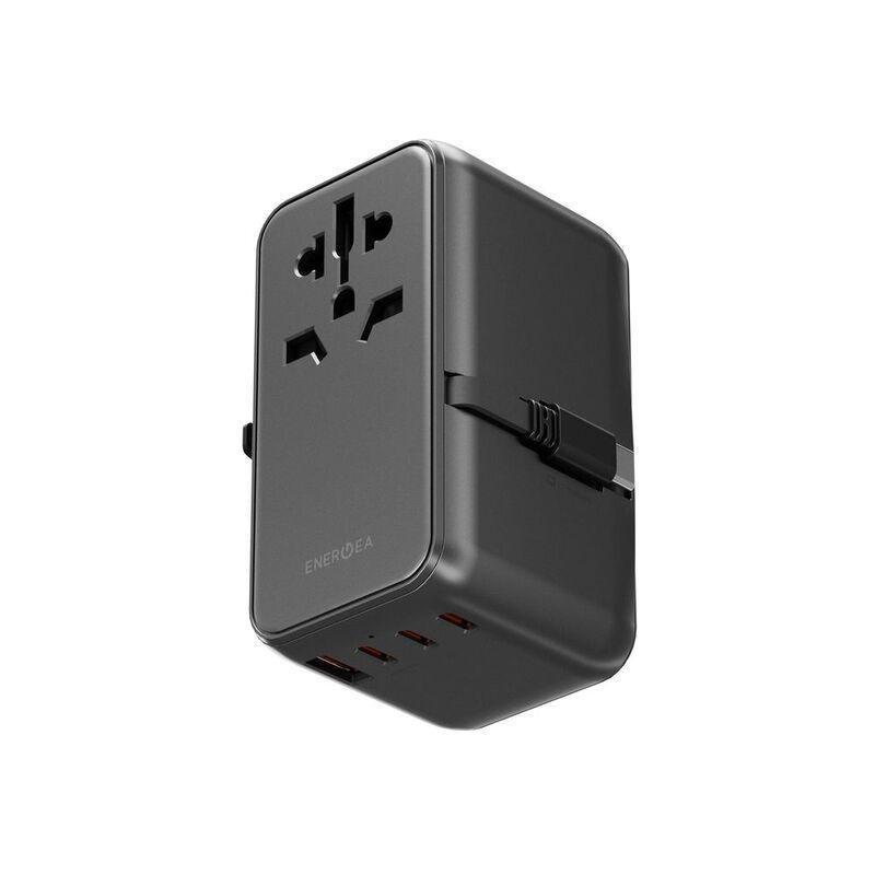 Energea Travelworld Adapter GAN85 With 80cm Type-C Cable/ 3C1A - Gunmetal Black, , medium