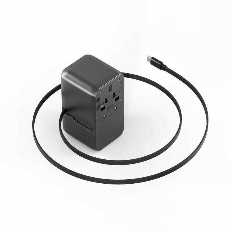 Energea Travelworld Adapter GAN85 With 80cm Type-C Cable/ 3C1A - Gunmetal Black, , large image number 1