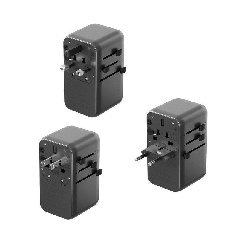 Energea Travelworld Adapter GAN85 With 80cm Type-C Cable/ 3C1A - Gunmetal Black, , large image number 3