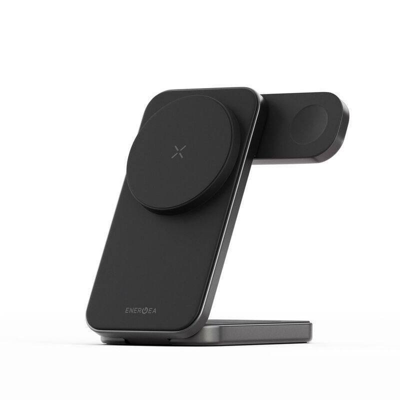 Energea Magtrio Plus 3-In-1 Foldable Qi2 Magnetic Fast Wireless Charger - Gunmetal, , medium
