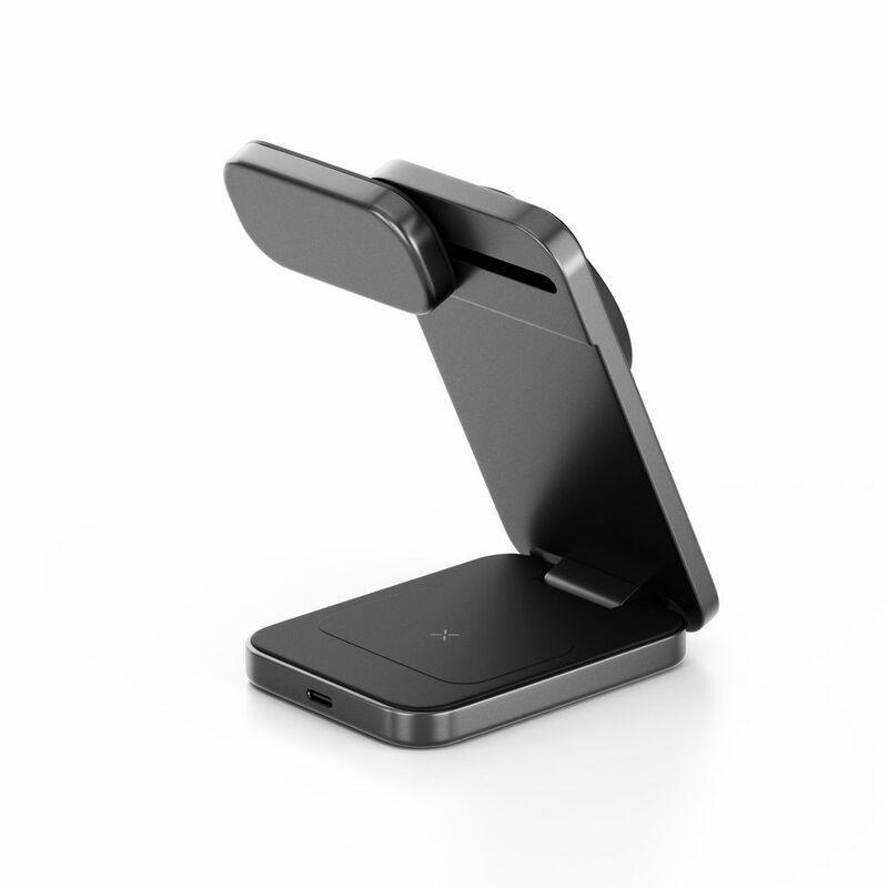 Energea Magtrio Plus 3-In-1 Foldable Qi2 Magnetic Fast Wireless Charger - Gunmetal, , large image number 1