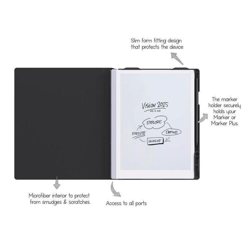 Dot Book Folio For reMarkable 2 - Woven Black, , large image number 2