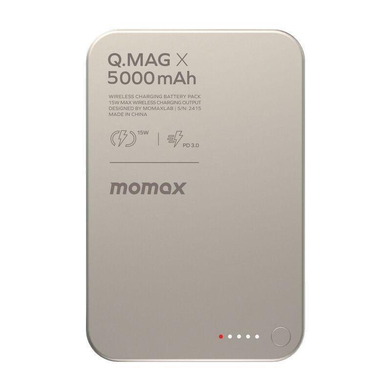 Momax Q.Mag X 5000Mah Gen2 15W Ultra Slim Magsafe Wireless Power Bank - Titanium, , medium