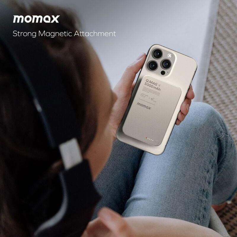 Momax Q.Mag X 5000Mah Gen2 15W Ultra Slim Magsafe Wireless Power Bank - Titanium, , large image number 3