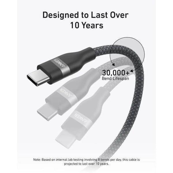 Anker A82E2H11 USB-C To USB-C Cable (3ft/ 240W/ Upcycled-Braided), , large image number 2