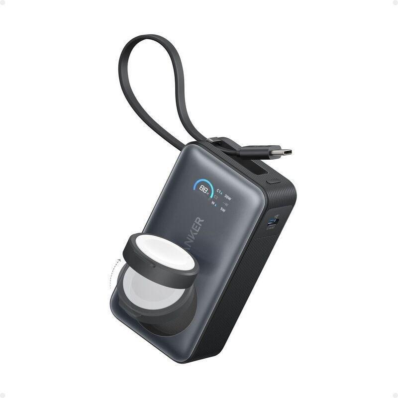 Anker Maggo Power Bank 10000 Mah/ 35 W/ With Built In C Cable And Apple Watch Charger - Black, , large image number 0