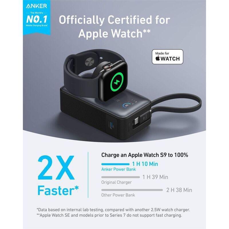 Anker Maggo Power Bank 10000 Mah/ 35 W/ With Built In C Cable And Apple Watch Charger - Black, , large image number 1