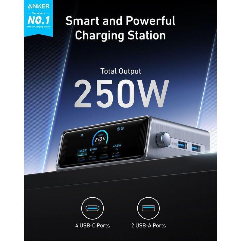 Anker Prime 250W Smart Ultra Powerful Desktop Charger (6 Ports) - Silver, , medium
