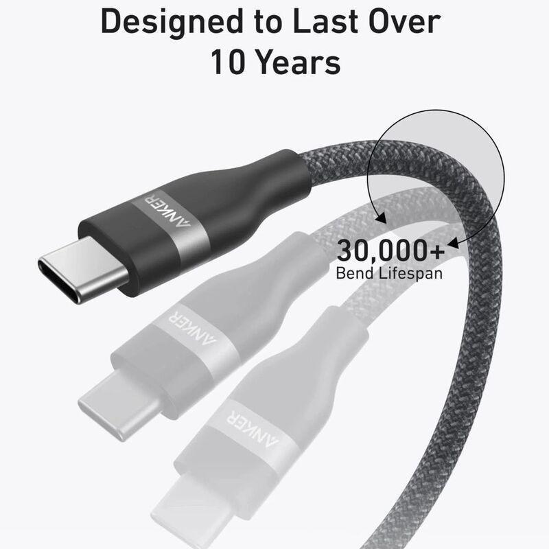 Anker USB-C To USB-C Cable (6 ft/ 240W/ Upcycled-Braided) Iteration 2 - Black, , large image number 0
