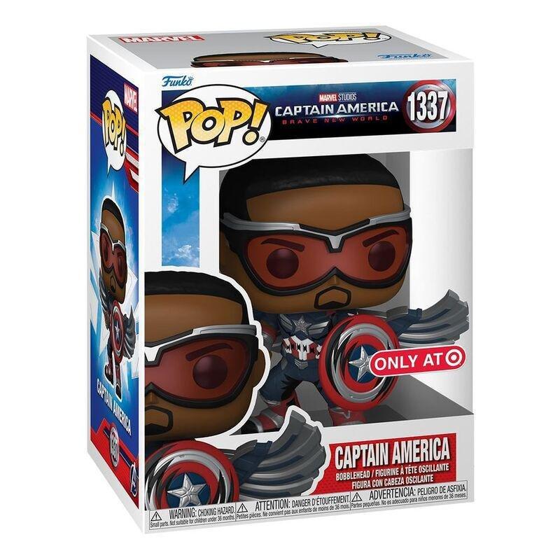 Funko Pop! Marvel Brave New World Captain America (Sam Wilson) (Retro Comic Deco) Vinyl Figure, , large image number 1