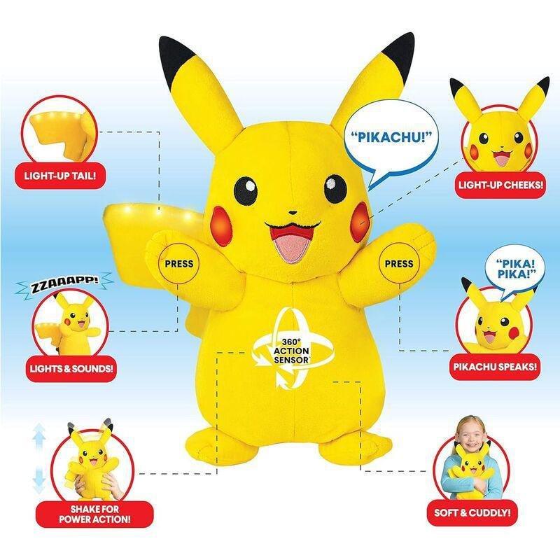 Jazwares Pokémon Power Action Pikachu 10-Inch Plush Toy, , large image number 0