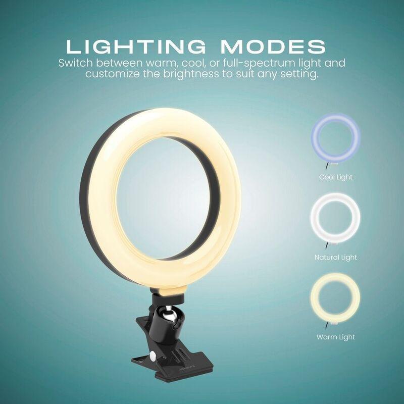 Hyphen 6-Inch Led Ring Light With Clamp, , large image number 4