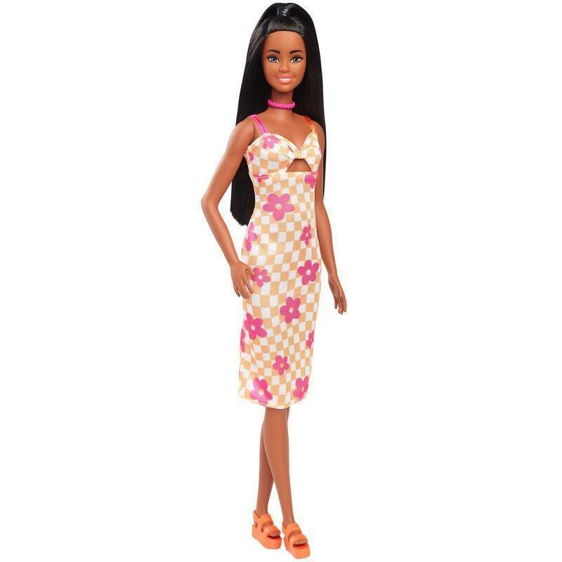 Barbie Fashionistas Doll - Pink And Orange Check Dress, , large image number 0