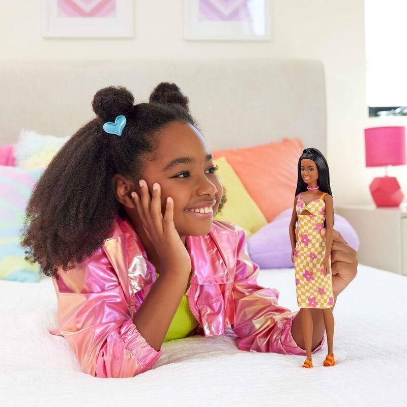 Barbie Fashionistas Doll - Pink And Orange Check Dress, , large image number 1