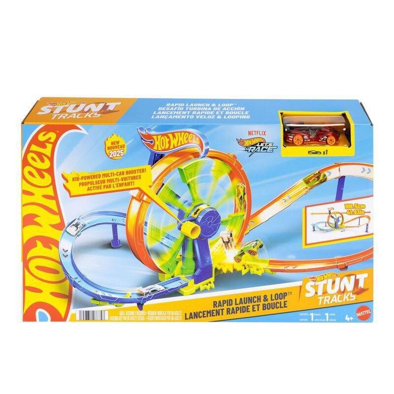Hot Wheels Stunt Tracks Rapid Launch And Loop Playset, , large image number 4