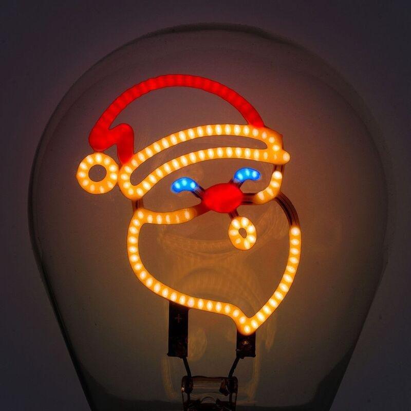 Legami Lightbulb-Shaped Table Lamp - Bulb Fiction - Santa Claus, , large image number 2
