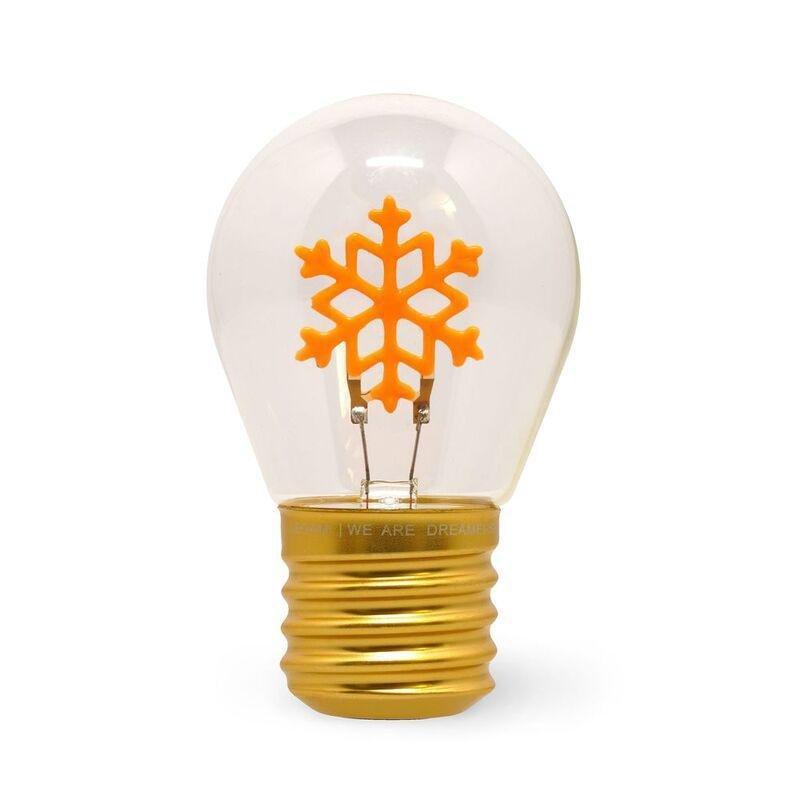 Legami Lightbulb-Shaped Table Lamp - Bulb Fiction - Snowflakes, , medium