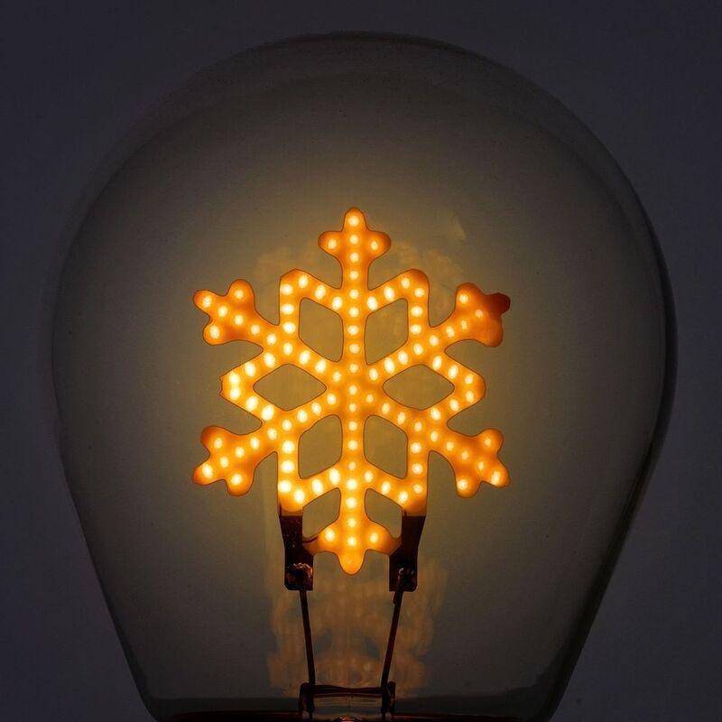 Legami Lightbulb-Shaped Table Lamp - Bulb Fiction - Snowflakes, , large image number 2