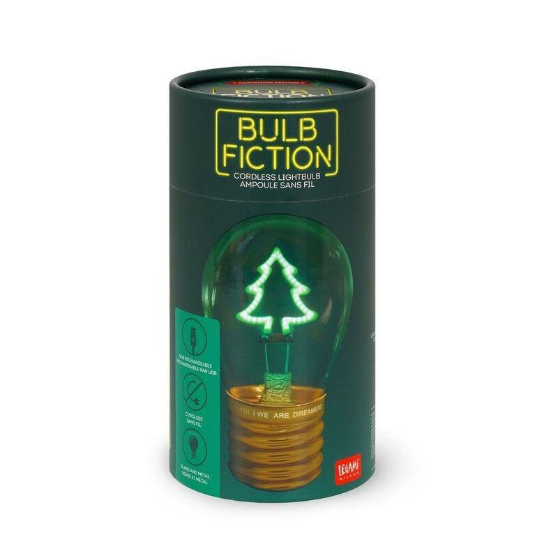 Legami Lightbulb-Shaped Table Lamp - Bulb Fiction - Xmas Tree, , large image number 2