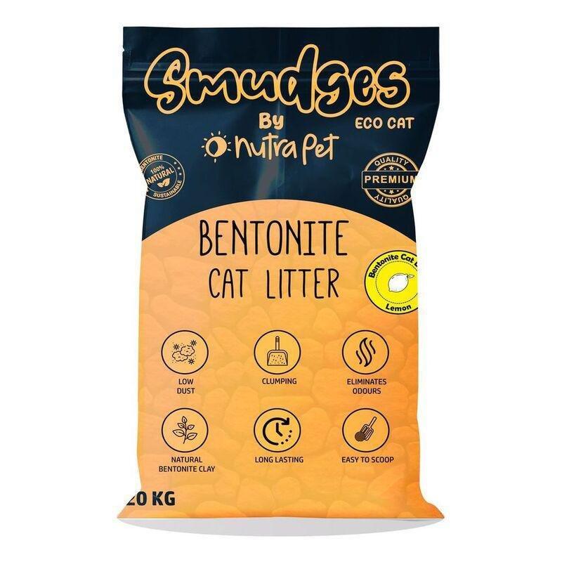 Smudges Ecocat Bentonite Clumping Cat Litter 20 Kg -Lemon Scented, , large image number 0