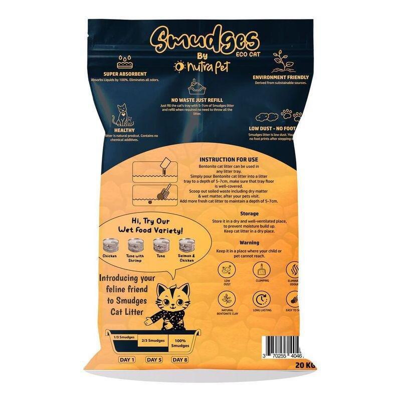 Smudges Ecocat Bentonite Clumping Cat Litter 20 Kg -Lavender Scented, , medium