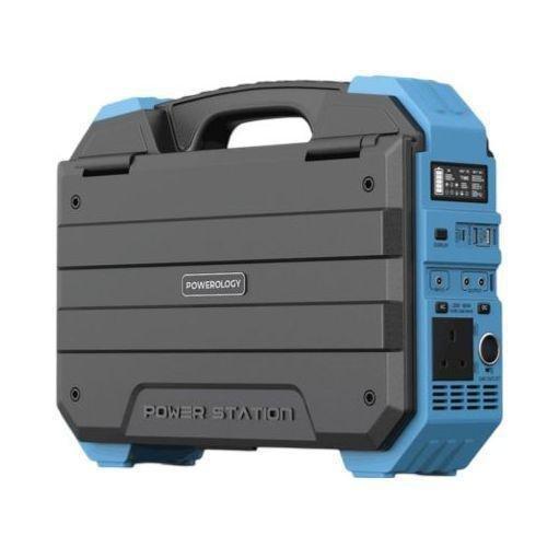 Powerology 600W 192000mAh Portable Generator Integrated Solar Panel - Blue, , medium
